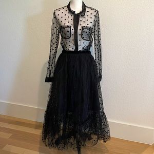 Polka Dot Set - Skirt and Button Down Shirt